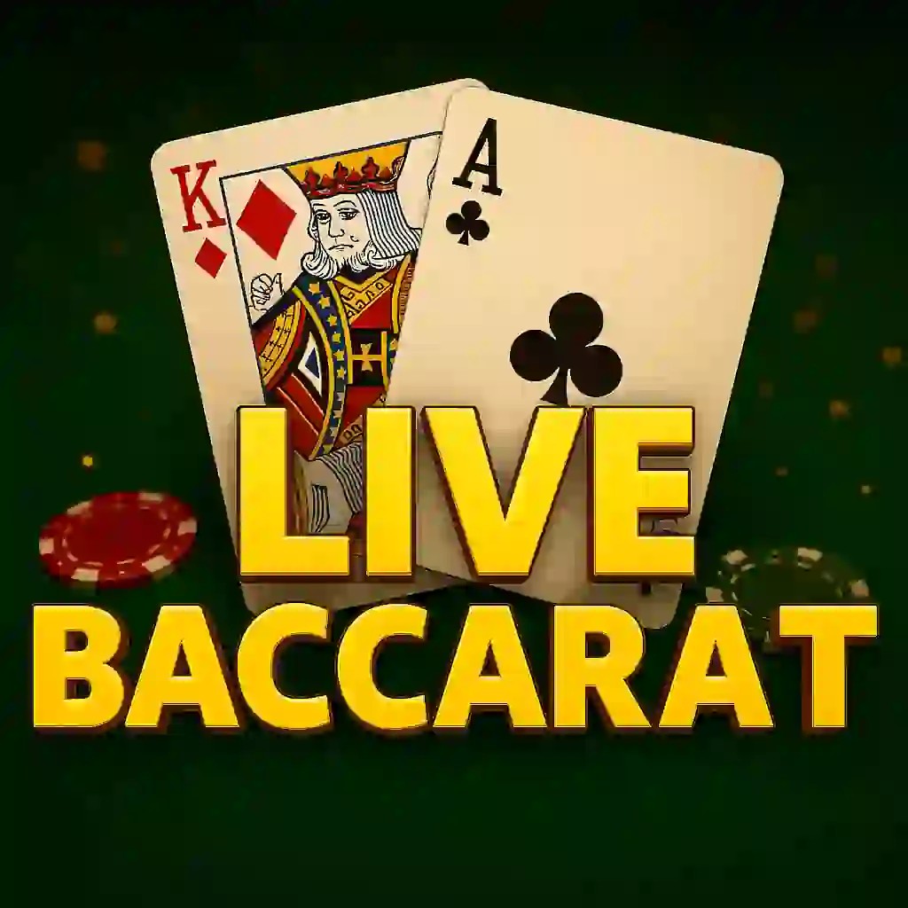 Live Baccarat slot visual from Evolution available on betcrownscasino.com
